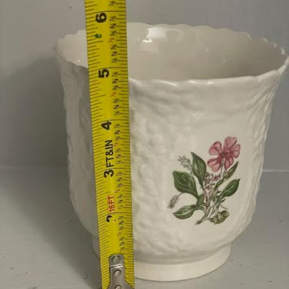 Royal Cauldon Footed 5" in Planter/Vase Cachepot Floral Woodstock Rose Flower - Picture 8 of 9